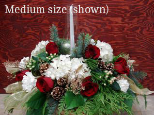 Christmas Flower Centerpiece With Chimney