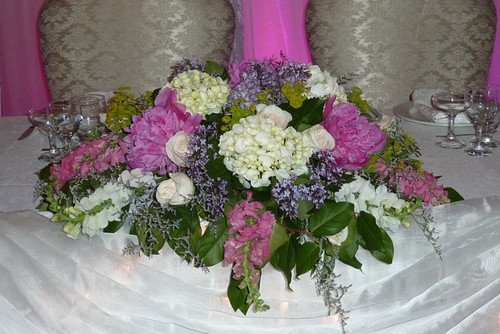  Head Table Centerpiece  Peonies And Hydrangea