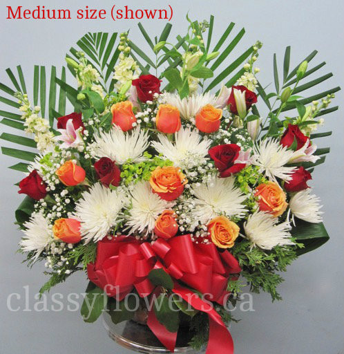 Sympathy Arrangement with Mixed Bright Flowers