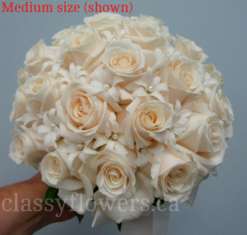 Pastel Roses with Stephanotis/Hyacinths  Bridal Bouquet 