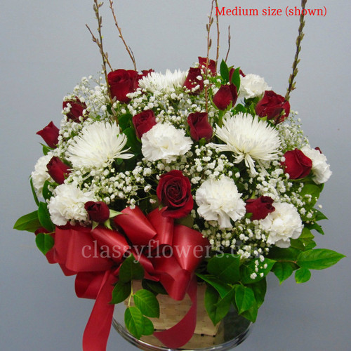 Red And White  Flower Arrangement 