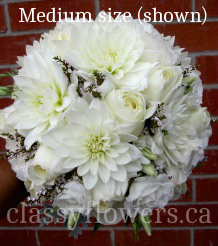 Bridal Bouquet With Dahlias And Roses.