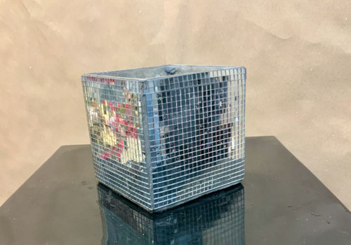 Square mirror mosaic ceramic vase