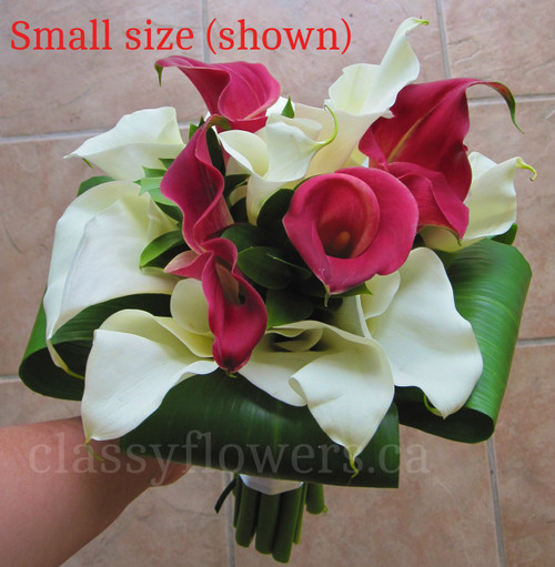 White And Red Mini Calla Lilies Bridal Bouquet