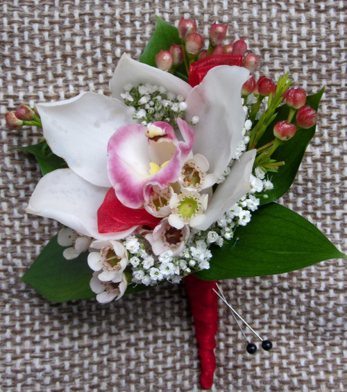 Cymbidium Orchid Boutonniere 