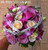  Purple Denrobium Orchids And Purple/Ivory Roses Bridal Bouquet 