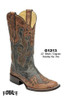 Women's Corral Antique Black with Cognac Overlay and Studs Square Toe Boot