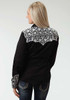 Women's Roper Black with Leaf Embroidery Western Shirt