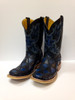 Men's Tin Haul Blue and Black Square Toe Boot *CLEARANCE* SIZE 9D