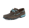 Women's Twisted X Boat Shoe Driving Moc Grey/Light Blue