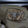 Montana Silversmiths  Tri-Colour ChampionTexas Longhorn Belt Buckle