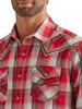 Men's Wrangler Rock 47 with Decorative Stitching in Red Apple Plaid