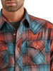 Men's Wrangler Flannel Shirt in Teal Plaid