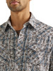 Wrangler Men's Retro Premium Snap Shirt in Grey Paisley Plaid