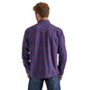 Men's Wrangler Retro Premium Long Sleeve Snap Plaid Shirt In Purple Disolve