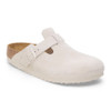 Birkenstock Boston Antique White Suede Leather Soft Footbed