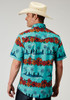 Men's Roper Blue Hawaiian Print Short Sleeve Western Shirt