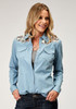 Women's Roper Blue Denim Retro Western Shirt