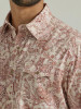Men's Wrangler Retro Premium Western Snap Print Shirt in Peach Paisley