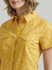 Wrangler Women's Essential Floral Yellow Short Sleeve Snap Western Shirt