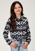 Roper Girl's Navy Aztec Rayon Western Shirt