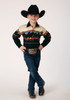 Roper Boy's Vintage Scenic Horse Border Snap Western Shirt