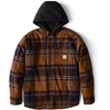 Carhartt Men's Rugged Flex Relaxed Fit Flannel Fleece Lined Hooded Shirt Jac