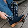 Men's Hyer Culver Dark Navy/Black Cutter Toe Western Boot