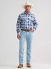 Men's Wrangler Checotah Blue Western Snap Shirt