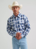 Men's Wrangler Checotah Blue Western Snap Shirt