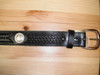 Black Leather Belt with 3 Round Conchos