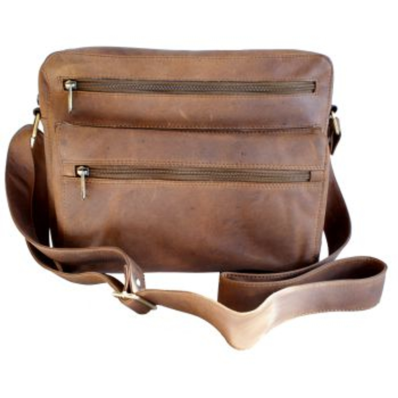 Adrian Klis Leather Messenger Bag with Extra Zippers - Herbert's Boots ...