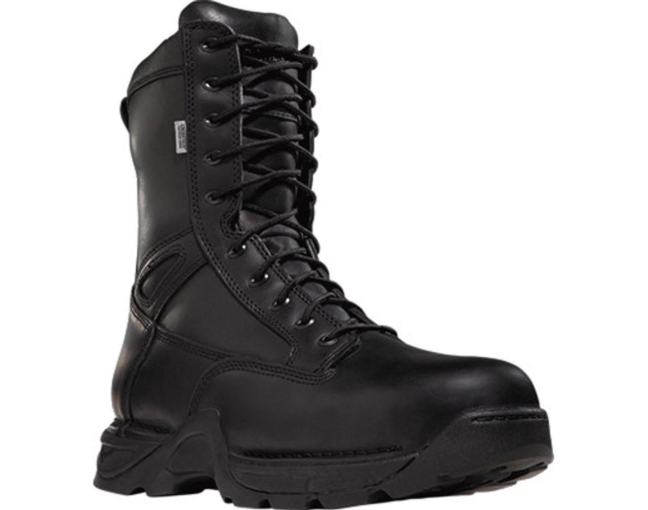 black steel toe boots with side zipper