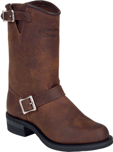 brown engineer boots