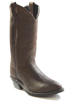 Men's Old West Distressed Brown Rounded Toe Western Boots Herbert's