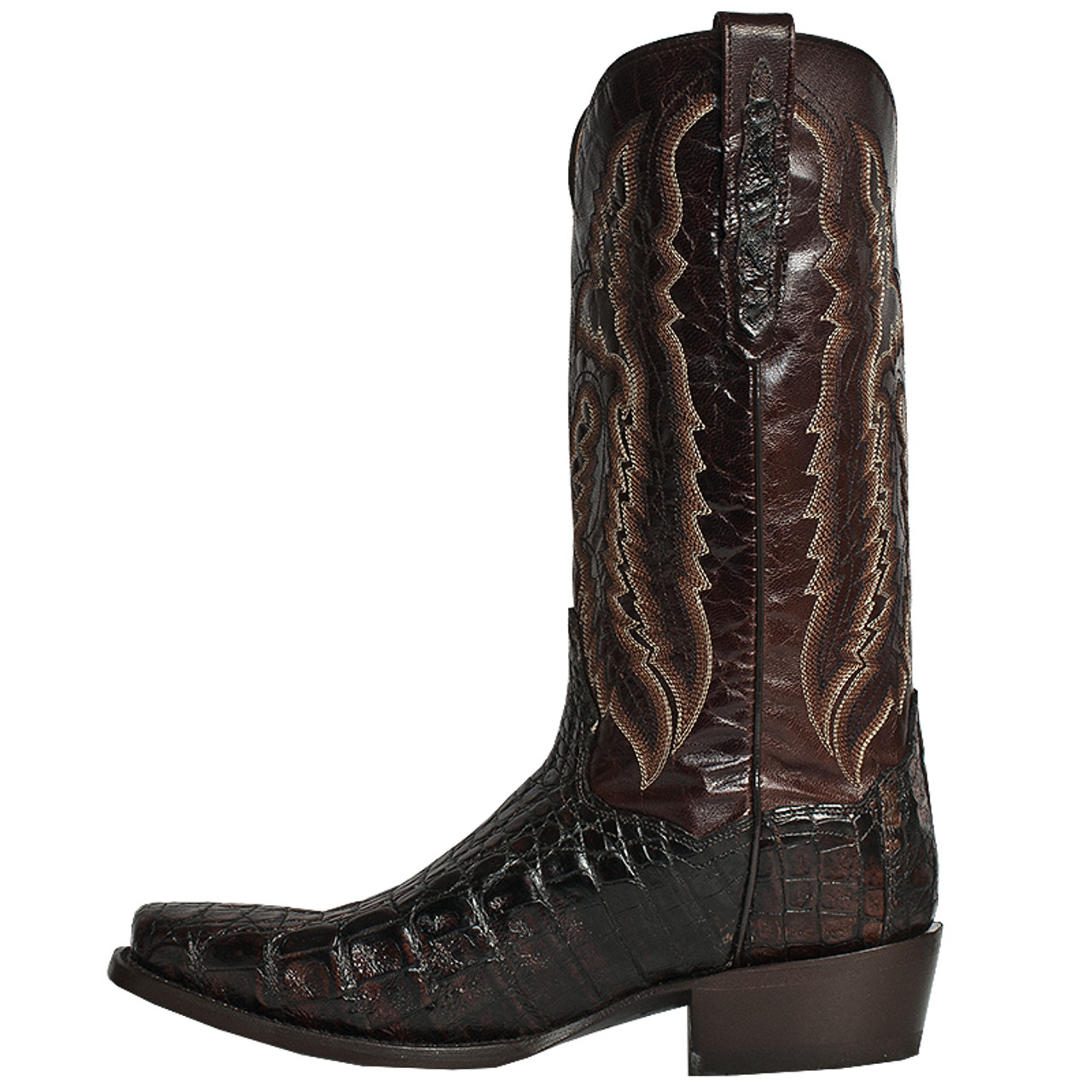 Men's Dan Post Chocolate Caiman Square Toe Western Boot Herbert's