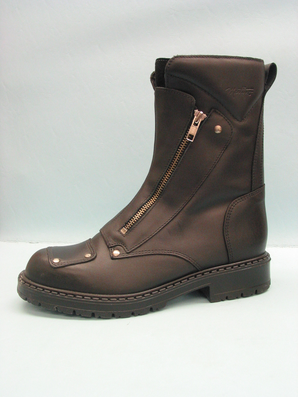 Men's Martino Black 8" Motorcycle Boot with Double Zipper Herbert's