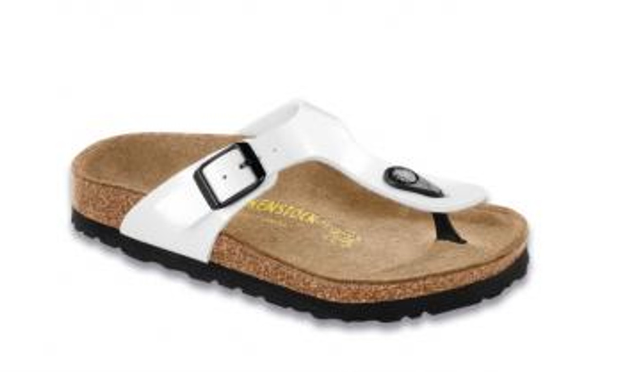 birkenstock gizeh white patent