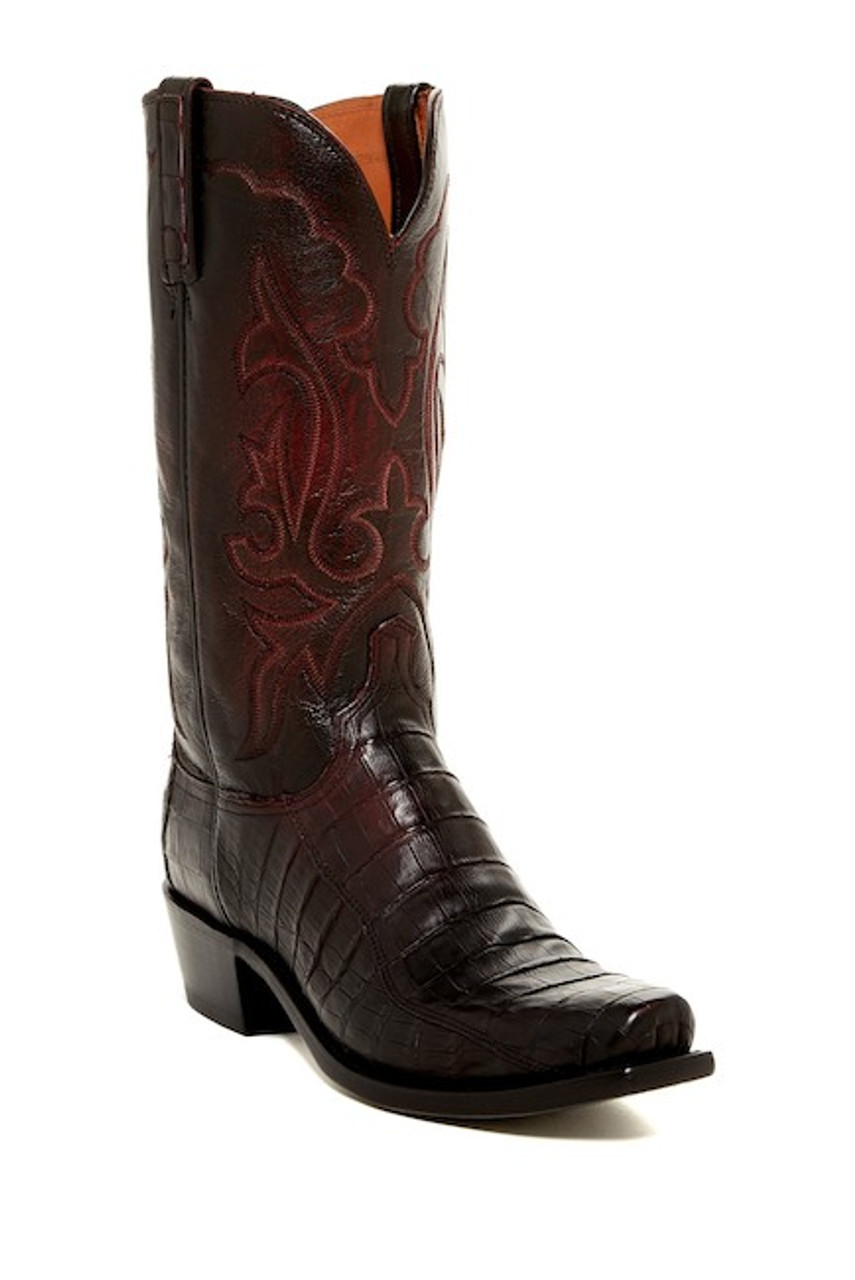 lucchese black cherry caiman boots