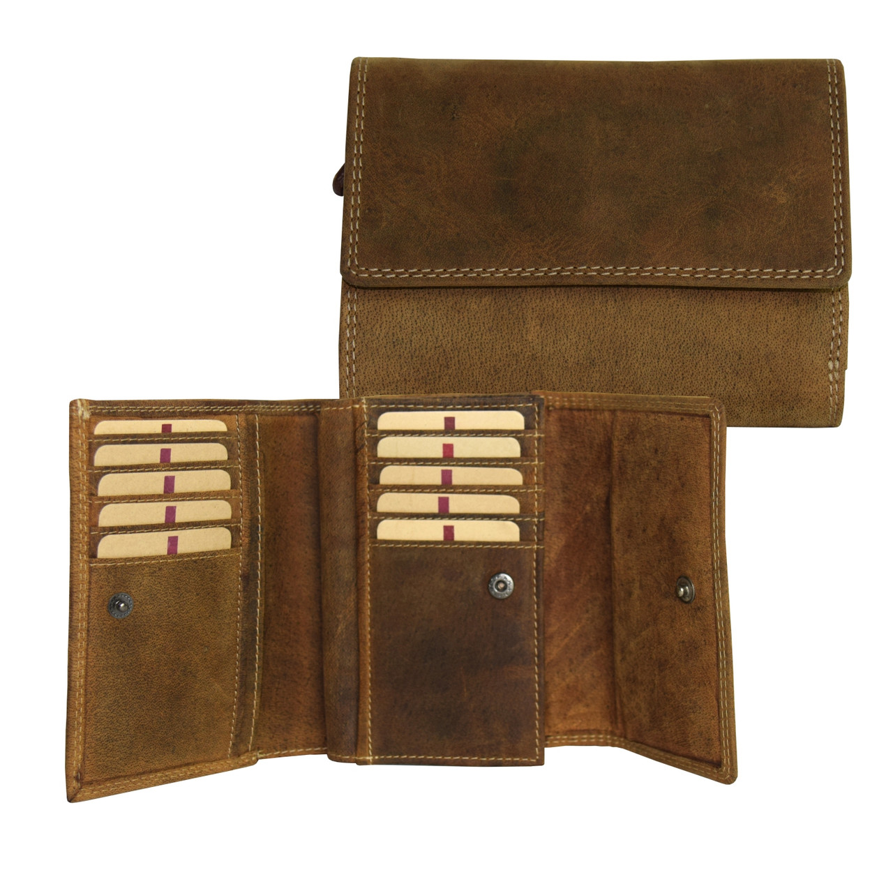 Adrian Klis Leather Wallet Double Zipper and Coin Pocket