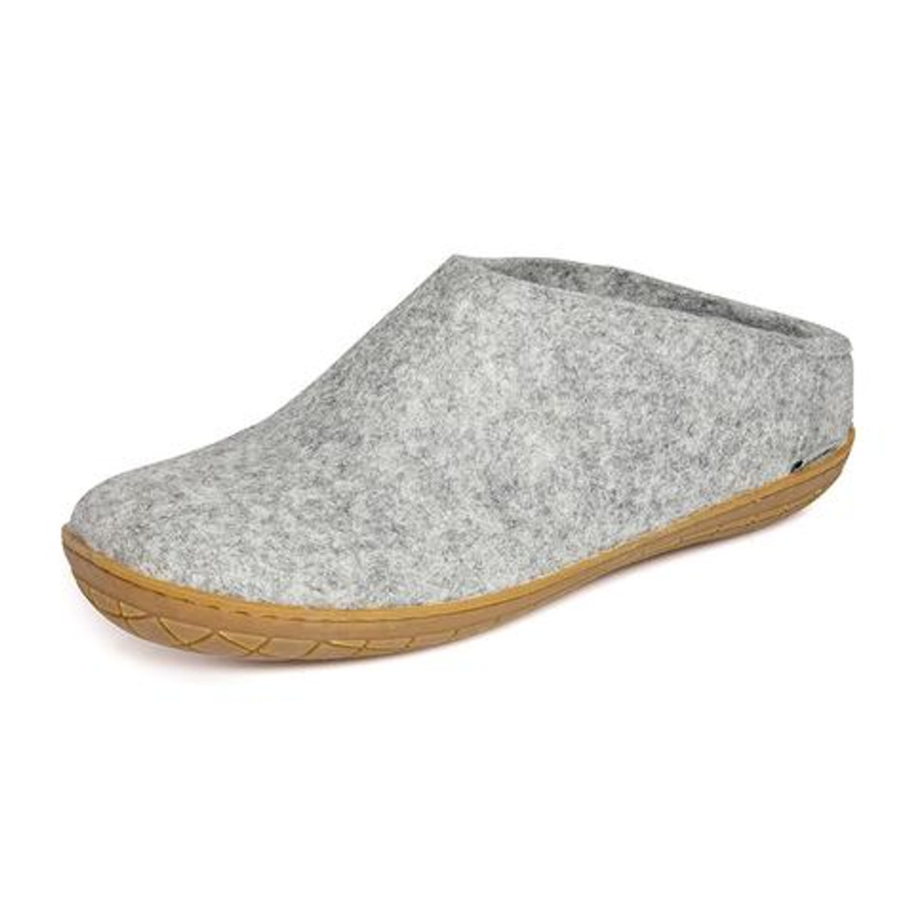 Glerups Grey Wool Rubber Sole Slipper - Herbert's Boots and Western Wear