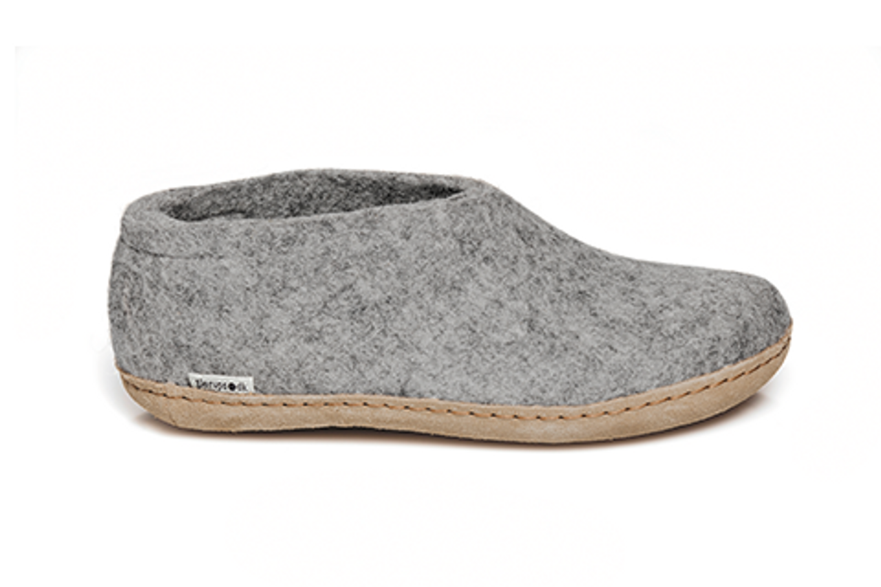 Glerups Grey Wool Leather Sole Shoe - Herbert's Boots and Western Wear