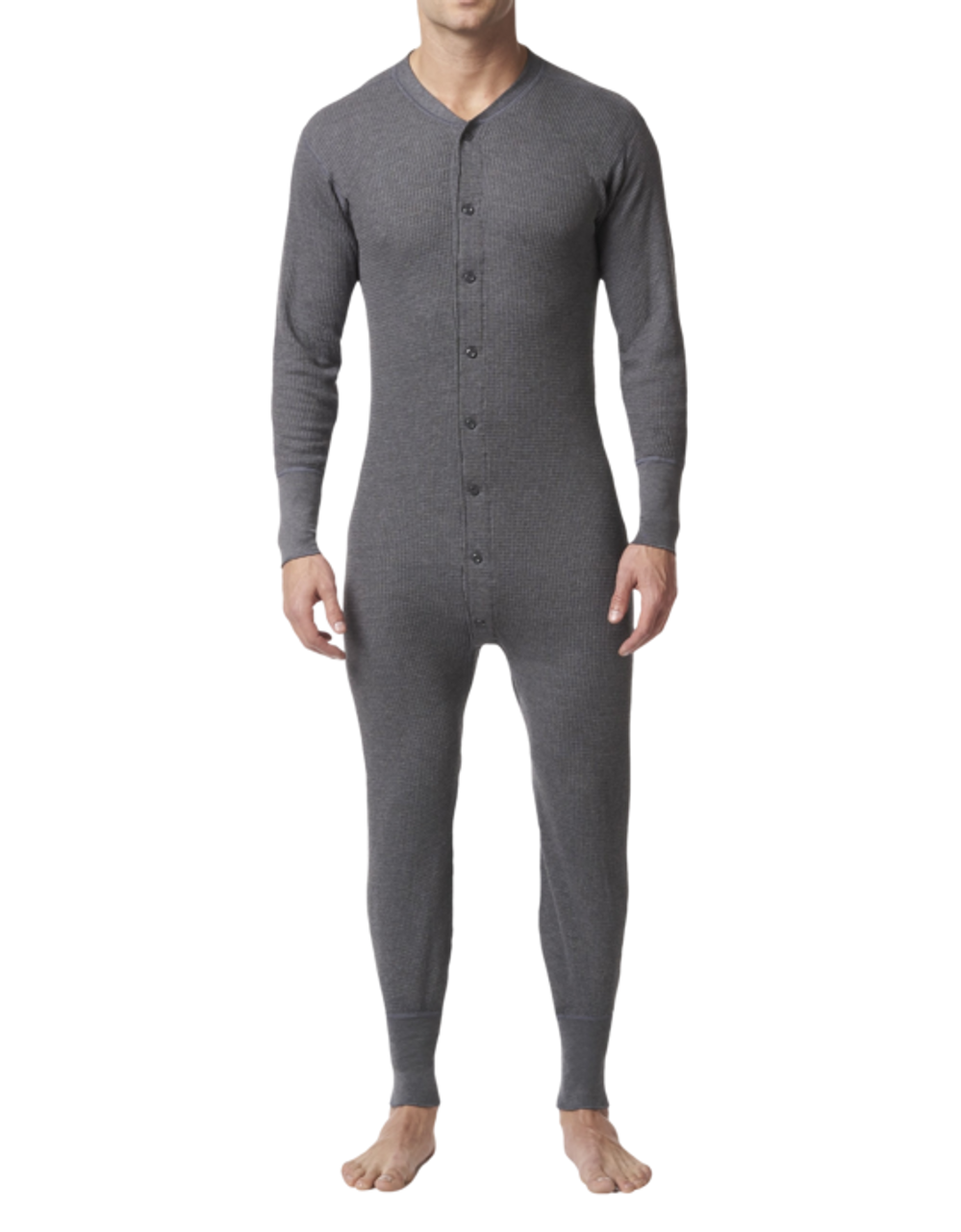 Stanfield's Men's Waffle Onesie Charcoal - Herbert's Boots and Western Wear