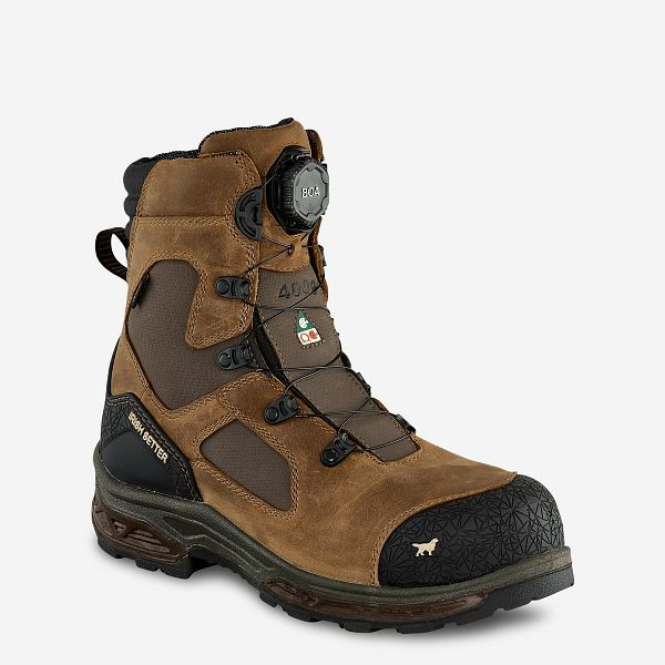 Irish Setter Women's Kasota Ankle Boot - 6" Waterproof Work Boot With Metallic Toe, Brown/Rust