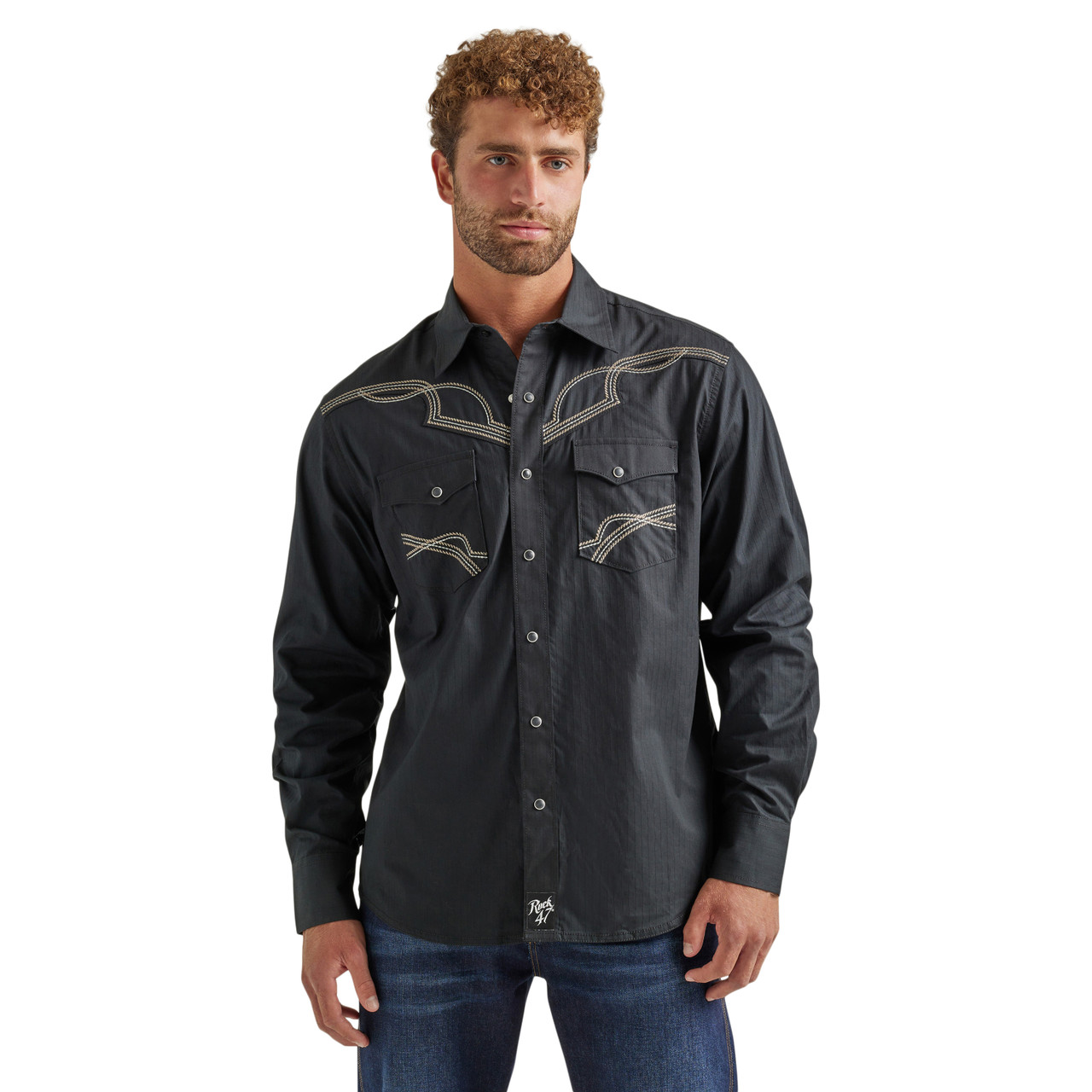 YELLOWSTONE EMBROIDERED DENIM WESTERN SHIRT