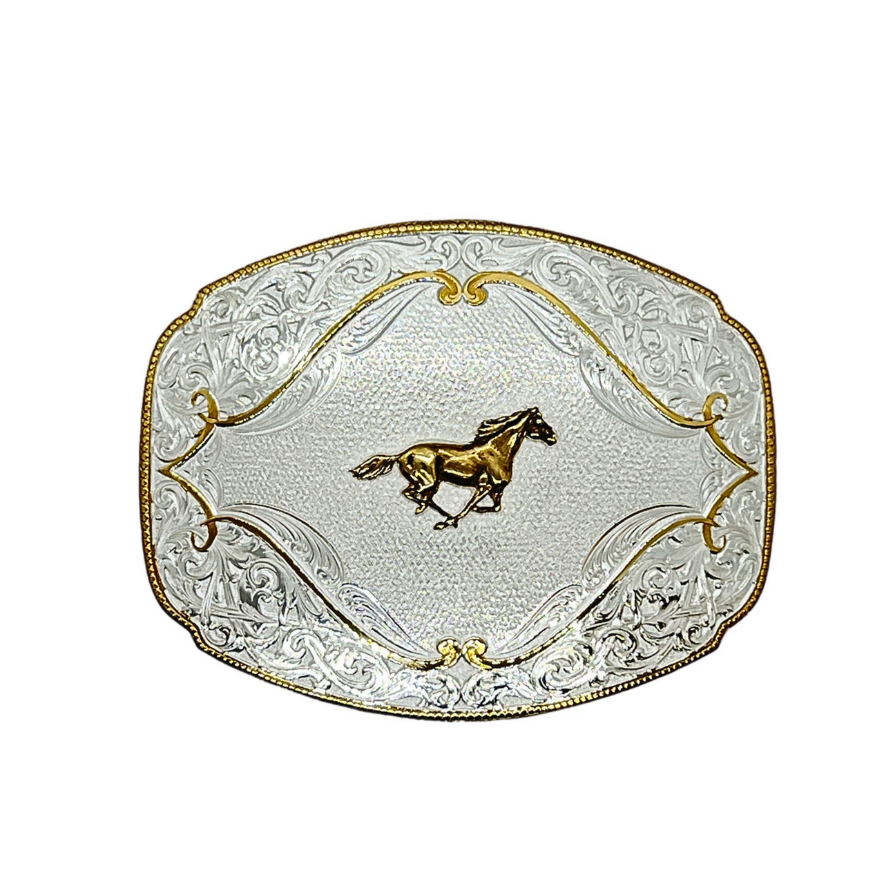 Montana Silversmiths Gold Flourish Western Belt Buckle with Running Horse -  Herbert's Boots and Western Wear