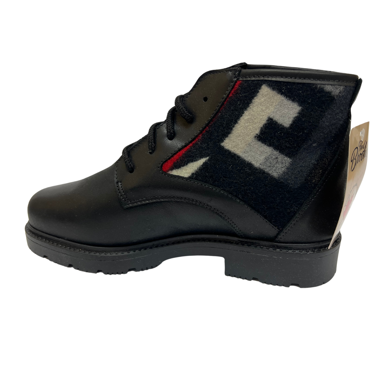 Paul Brodie Men's Black Lace Up Winter Boot with Grey and Black