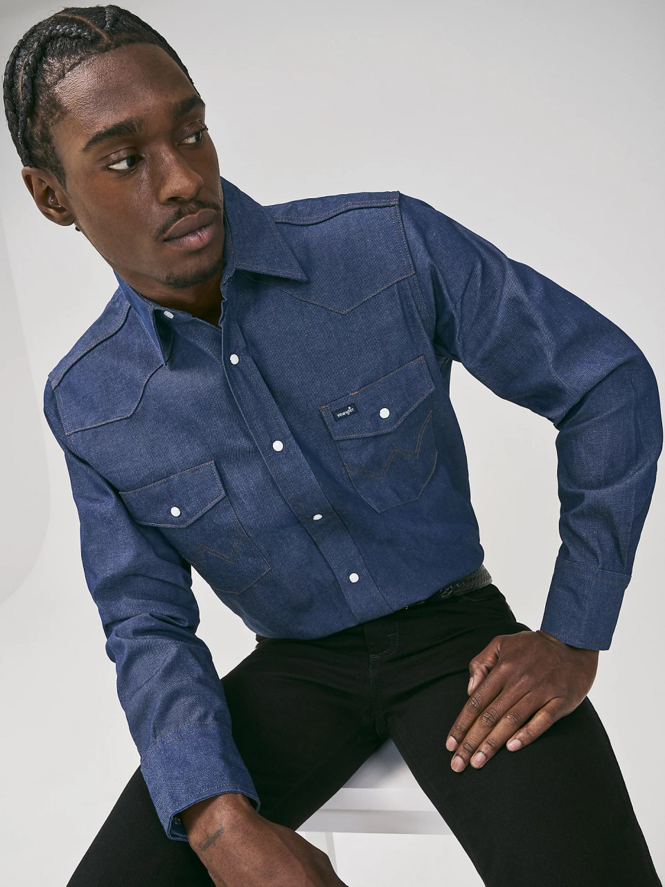 Wrangler Camisa de manga corta Western Azul Dressinn