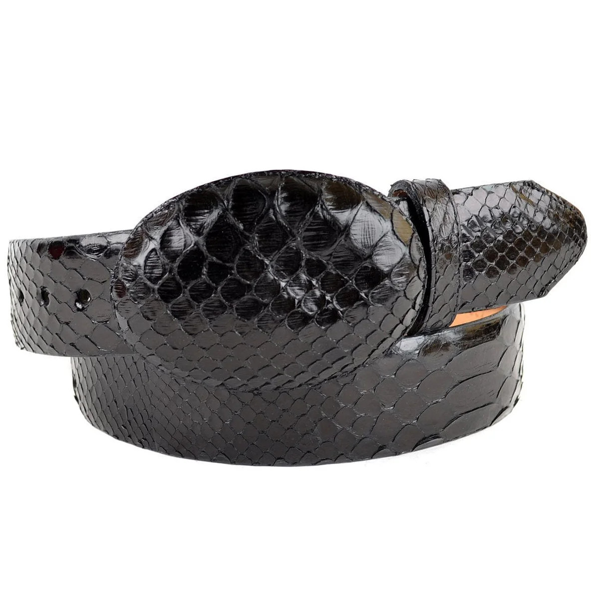Los Altos Black Python Belt with Removable Buckle - Herbert's
