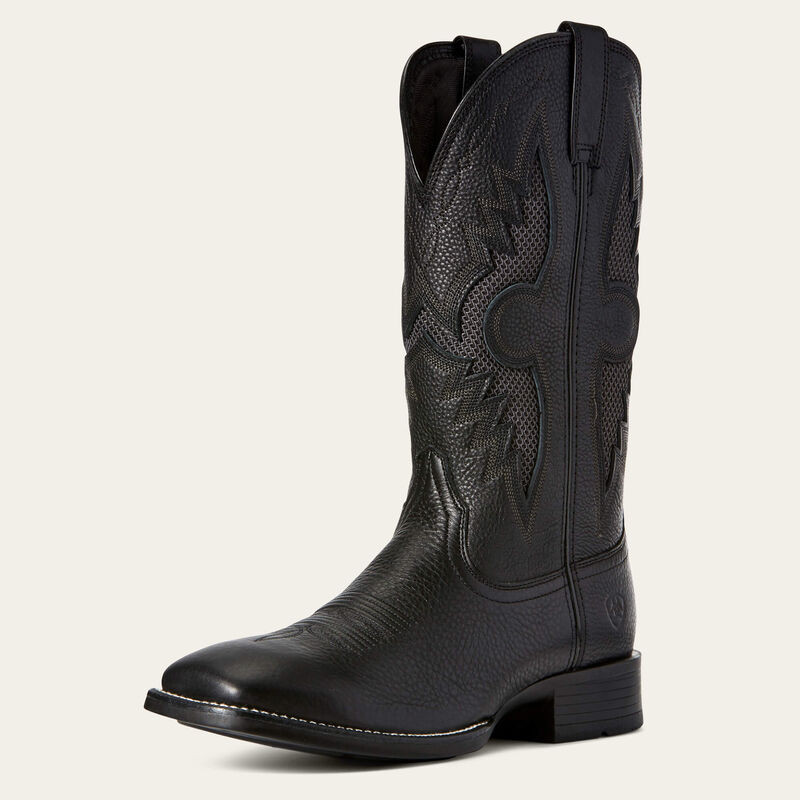 Men's Ariat Solado VentTEK Black Carbon Wide Square Toe Western